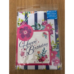 Floral Gift Wrap Pack and Card