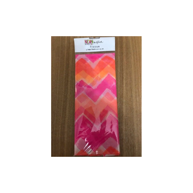 Neon Pink Zig Zag Luxury Tissue Paper 4 Sheets